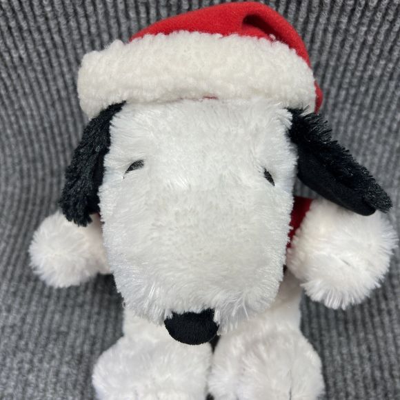Hallmark Snoopy Santa Christmas 9" Plush Peanuts‎ Santa Embroidered Eyes Jingle - Picture 2 of 14